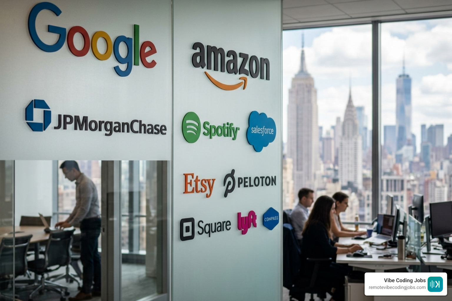 modern corporate logos in the NYC tech hub - remote it jobs nyc