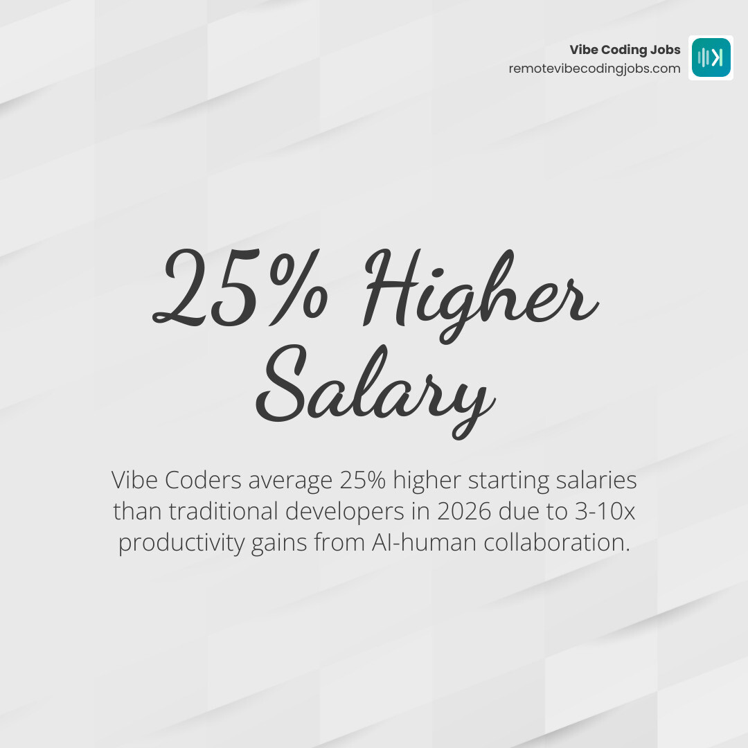 Infographic: 2026 Salary Comparison - Traditional vs. Vibe Coder. Vibe Coders show a 25% higher average starting salary due
