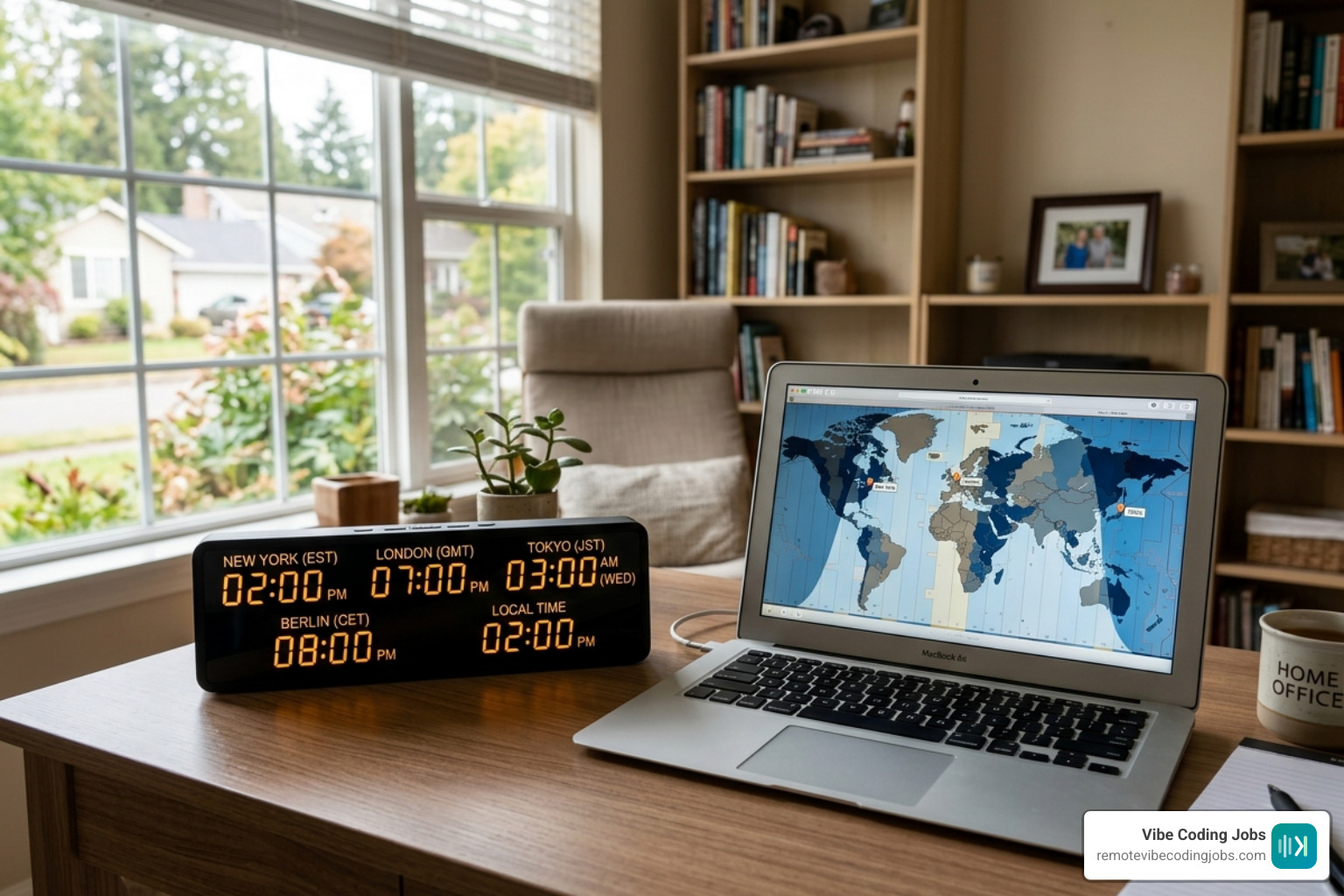 digital clock showing different time zones for asynchronous work - part-time asynchronous jobs