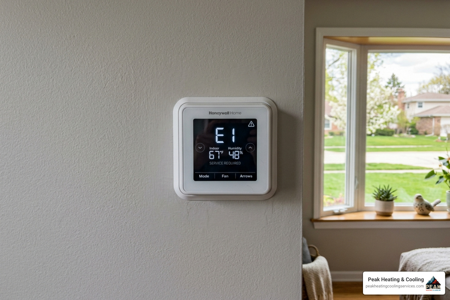 Thermostat showing an error code in a Skokie IL home during a temperature spike - ac and heating repair services