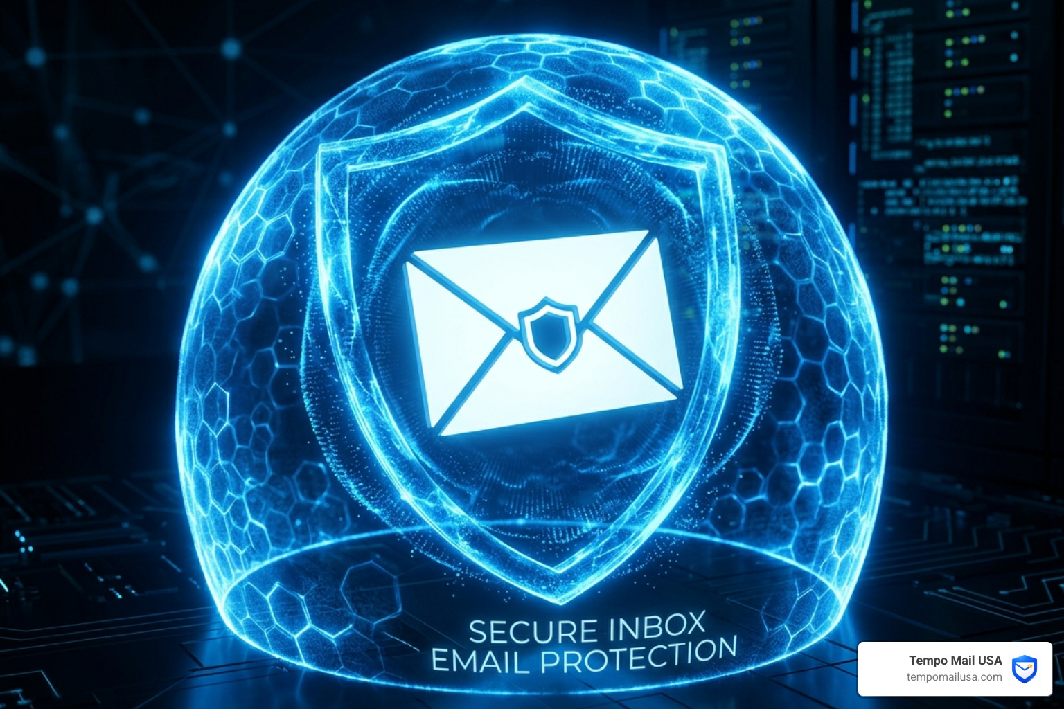 digital shield protecting an email inbox icon - best email service for personal use