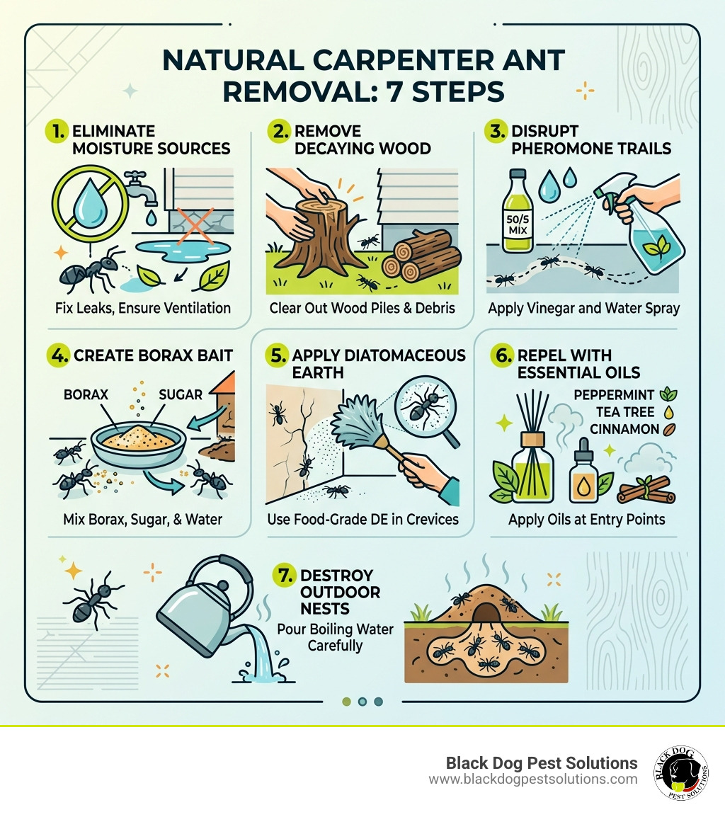 natural carpenter ant removal methods infographic with 7 steps - carpenter ants natural removal infographic natural carpenter ant removal methods infographic with 7 steps - carpenter ants natural removal infographic