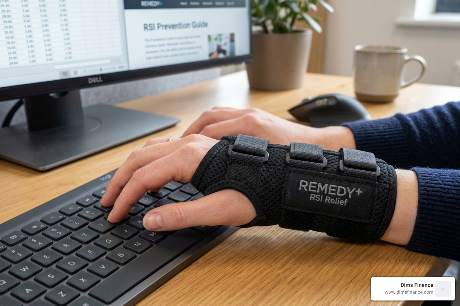 High quality wrist splint for typing relief - keyboard rsi prevention brace