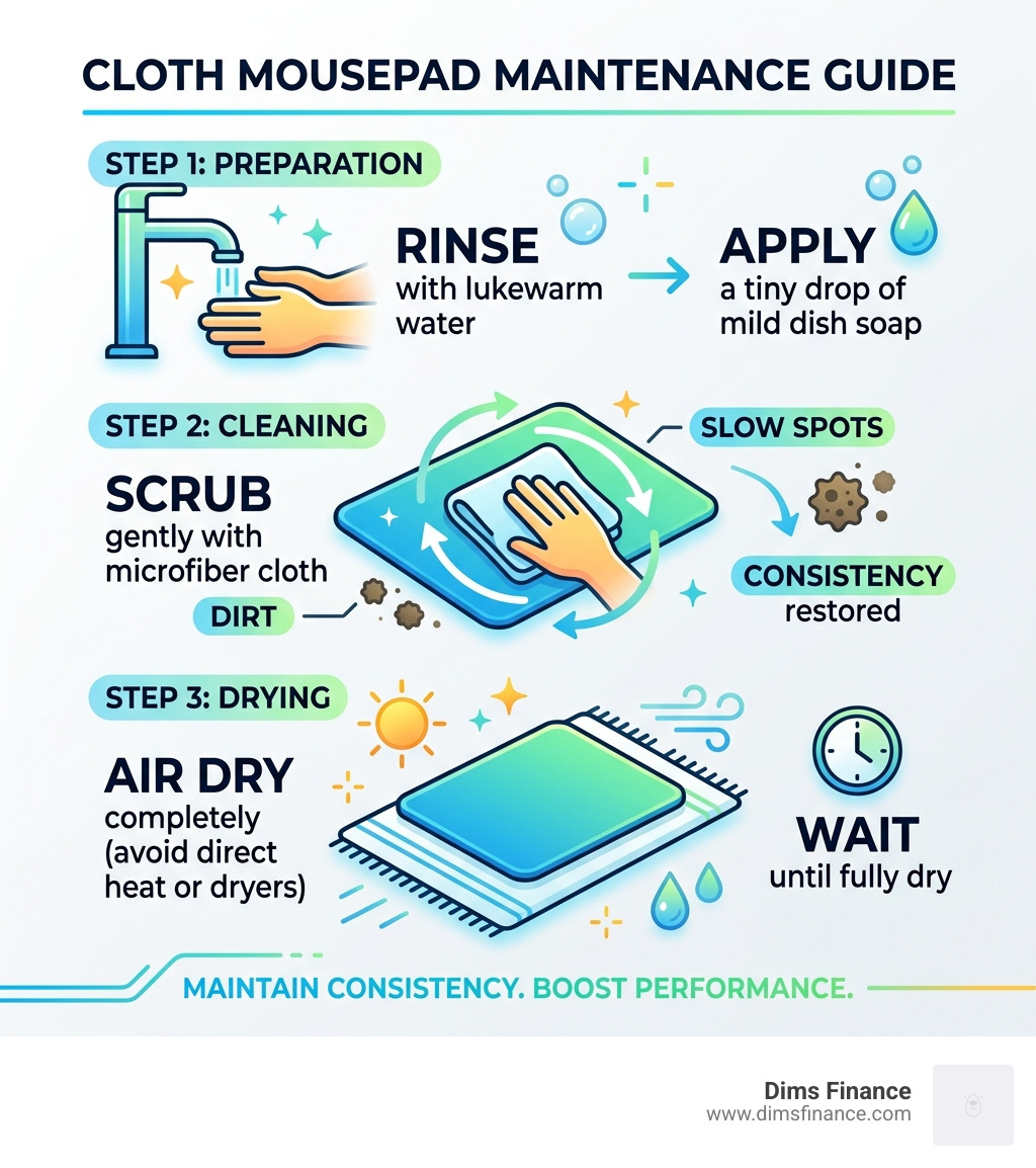 Infographic on mousepad maintenance and cleaning steps - best mousepad for logitech g pro x superlight infographic 