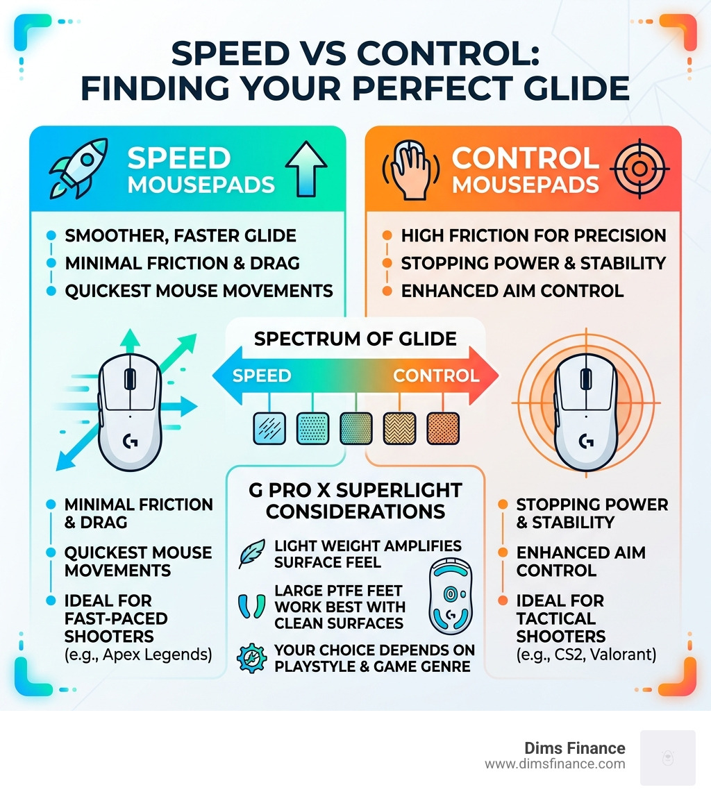 Speed vs control mousepad comparison for lightweight mice like G Pro X Superlight - best mousepad for logitech g pro x