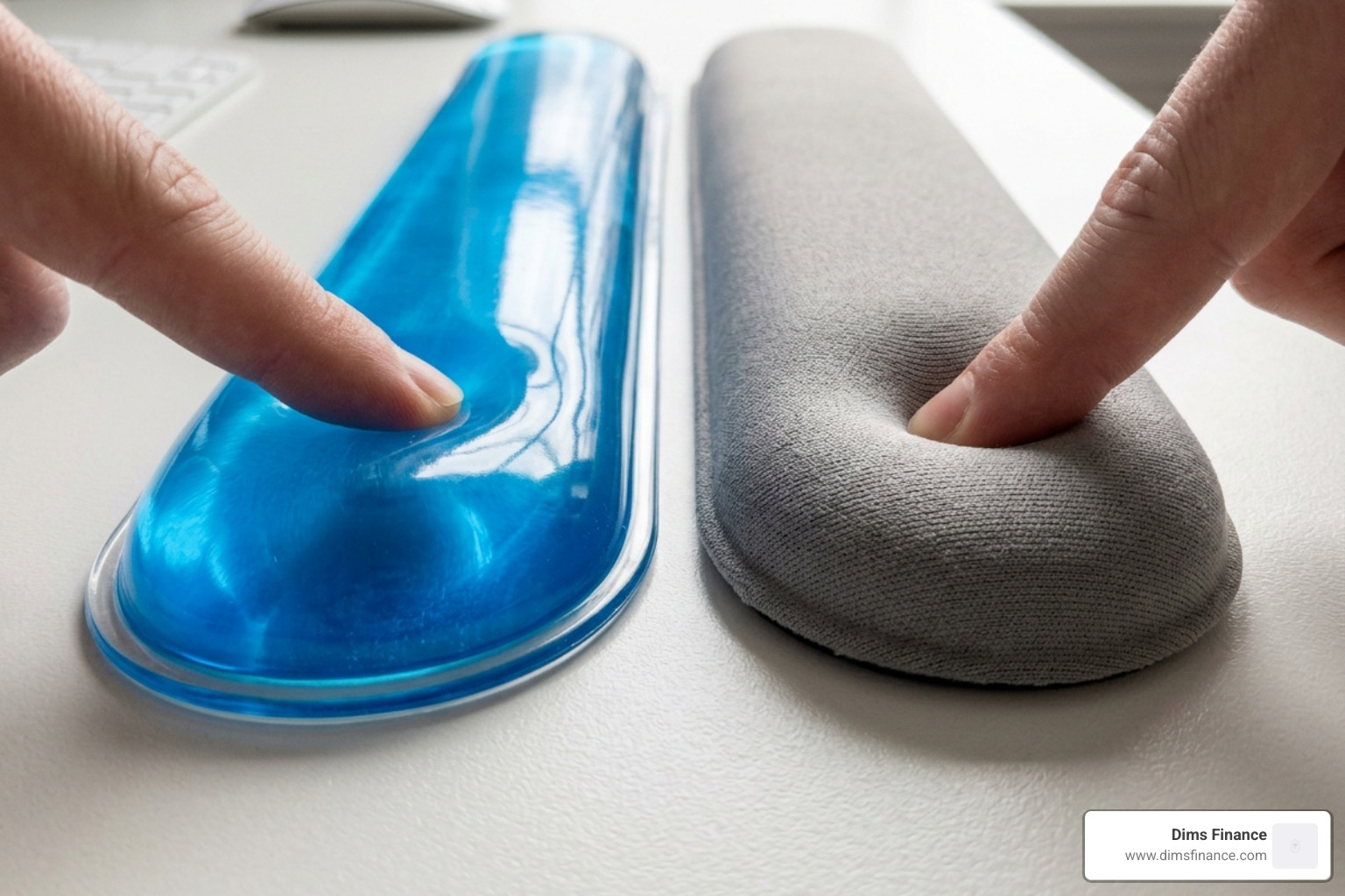 comparison of gel and foam textures - gel wrist rest keyboard