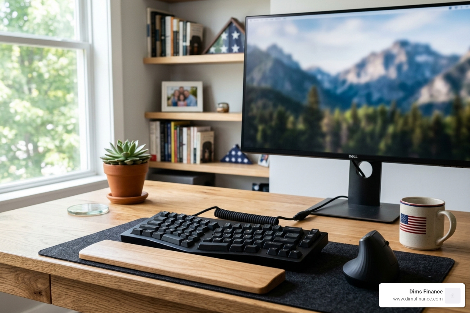 A split ergonomic keyboard and a vertical mouse on a clean desk - best desk setup for carpal tunnel