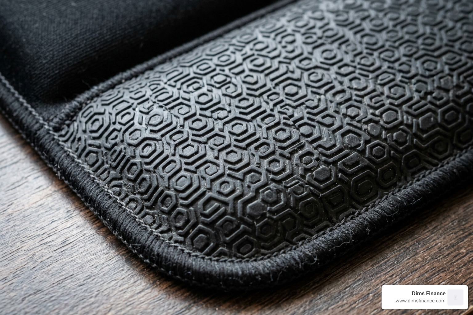 Non slip rubber base of a memory foam wrist rest closeup - memory foam wrist rest