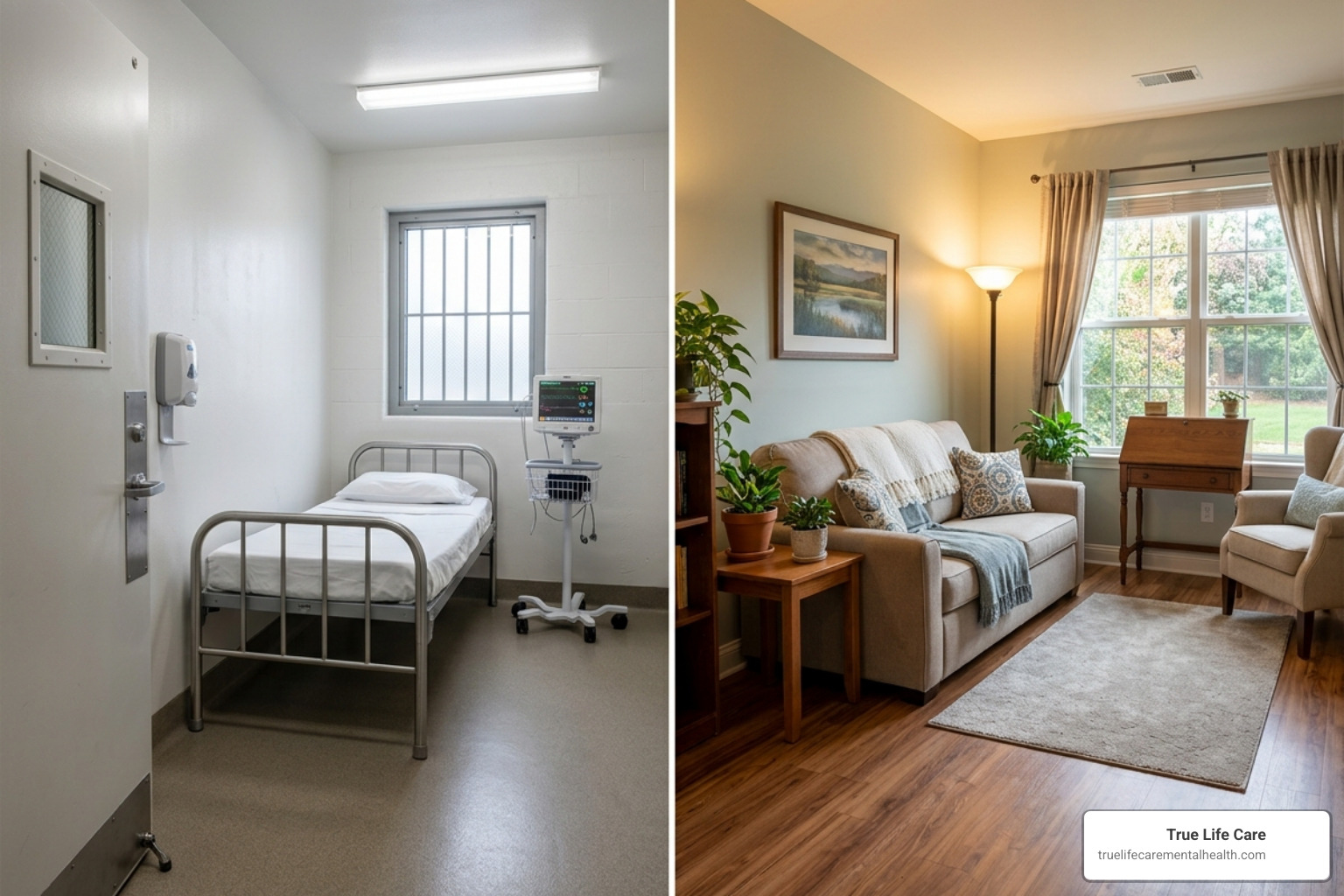 Comparison of a clinical hospital room versus a home-like residential suite - inpatient facility for depression and anxiety