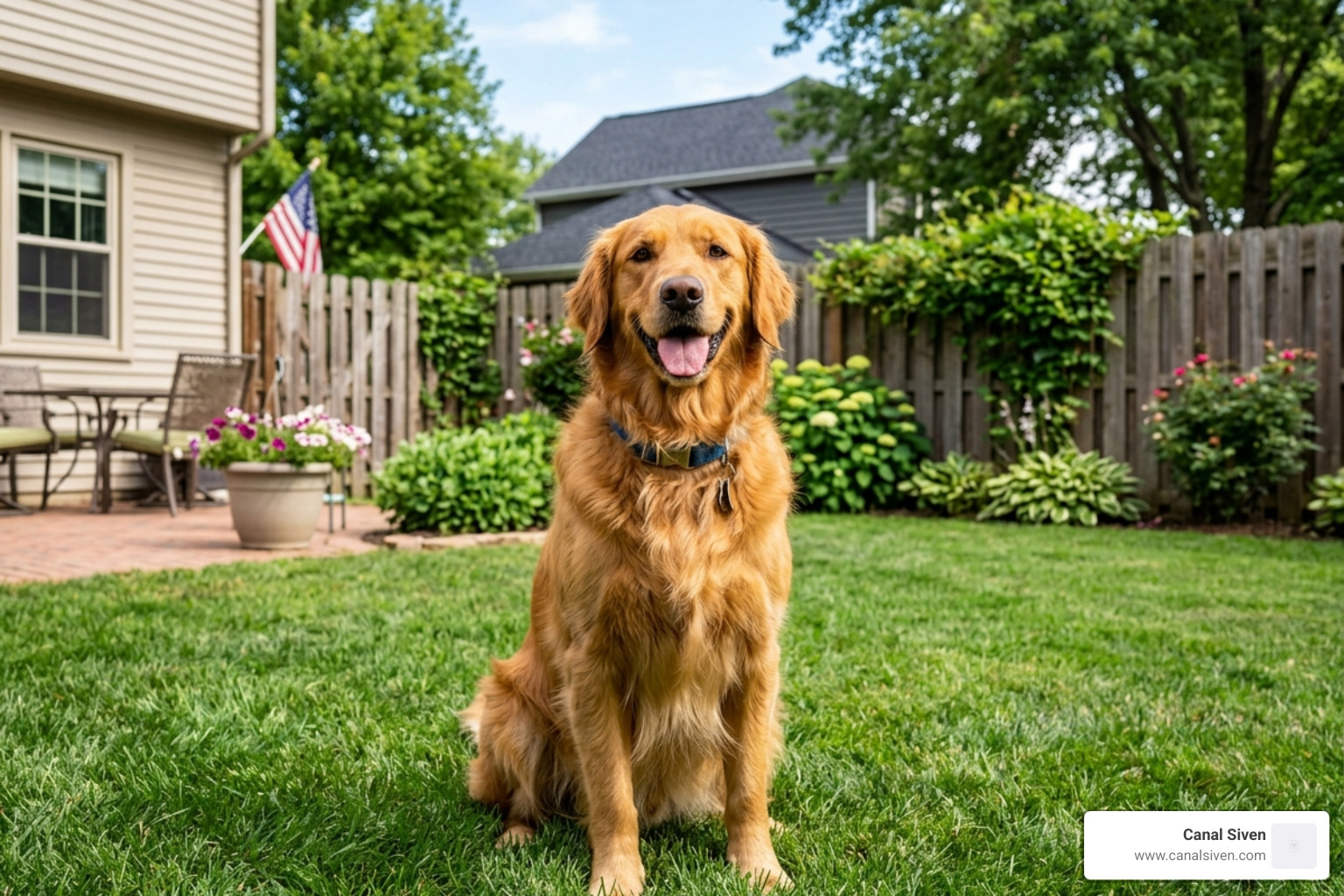 A happy dog with a thick, shiny, and healthy coat after switching to a duck-based diet - duck hypoallergenic dog food