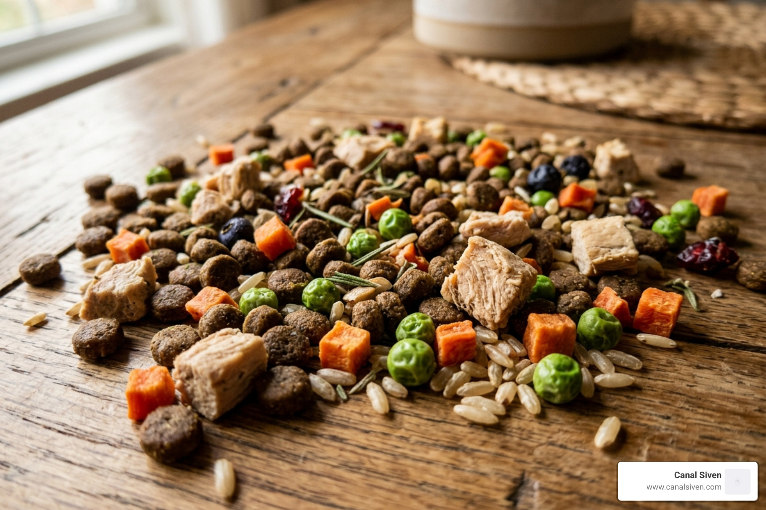 High-quality dog food ingredients including real chicken and vegetables - small dog food