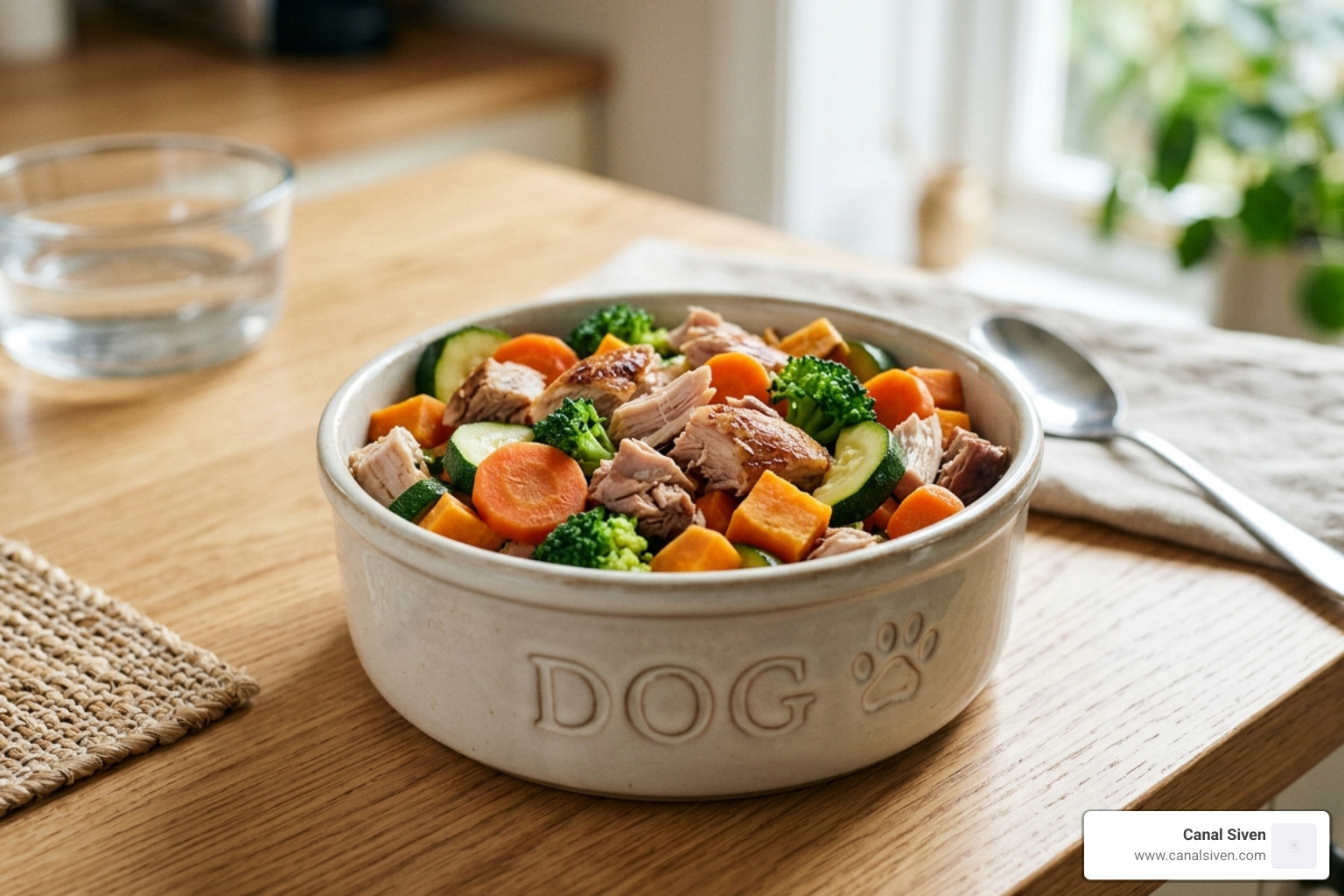 balanced homemade turkey and vegetable dog meal - best homemade food for dogs with seizures