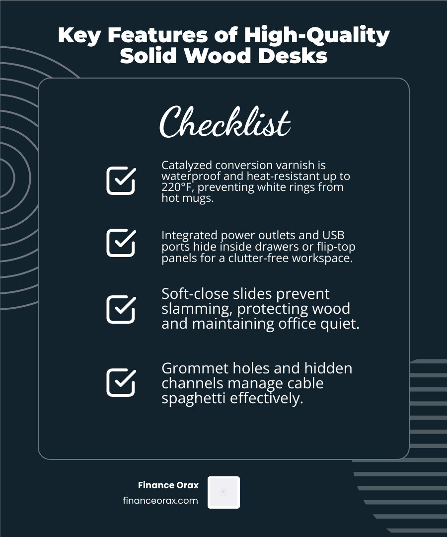 infographic showing the difference between standard and white glove delivery - solid wood desk with drawers infographic