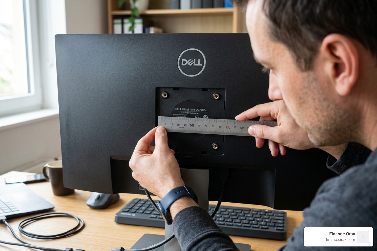 measuring VESA holes on the back of a monitor - adjustable monitor arm setup