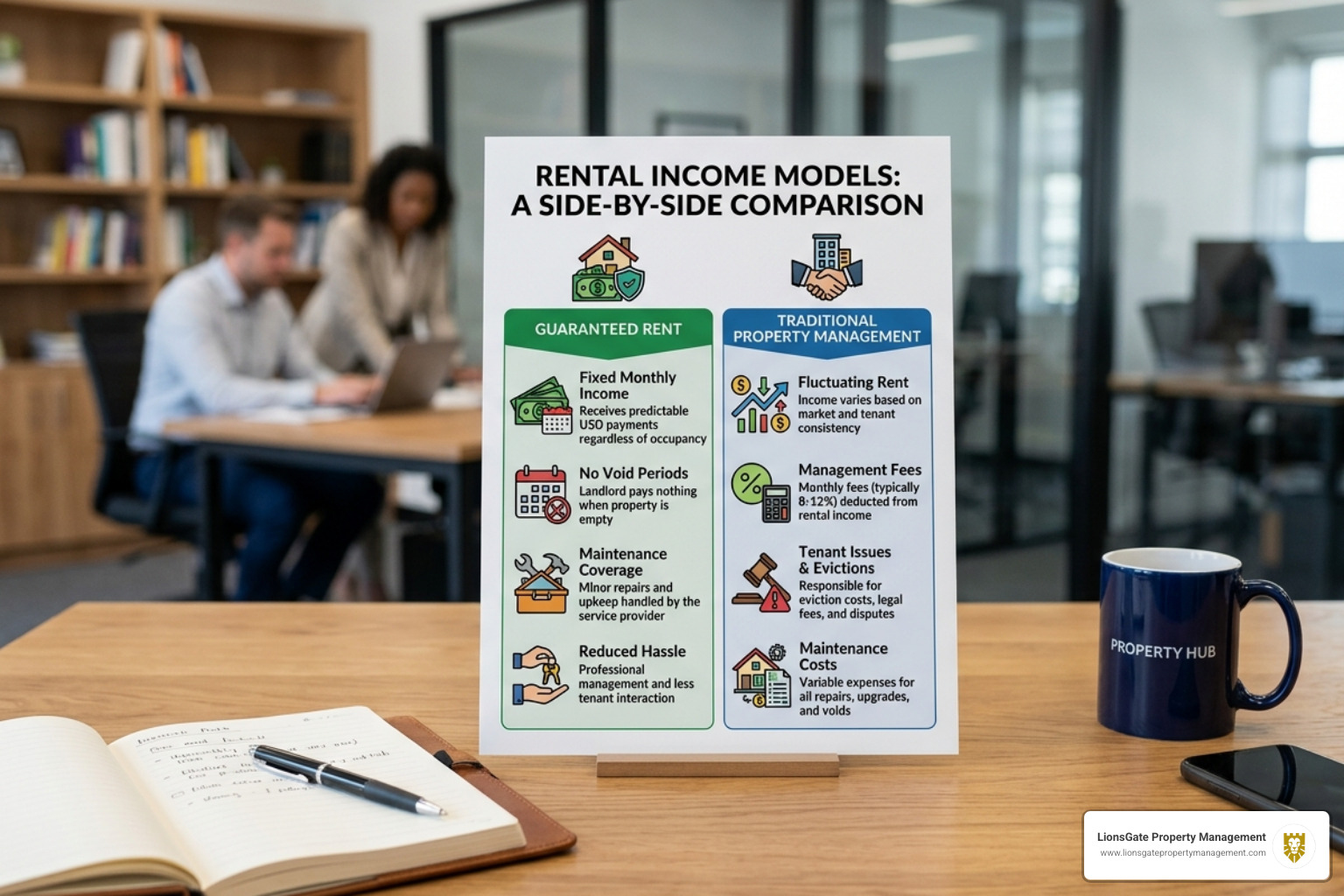 comparison chart between guaranteed rent and traditional management - guaranteed rent comparison chart between guaranteed rent and traditional management - guaranteed rent