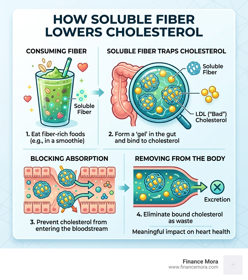 infographic showing how soluble fiber binds to cholesterol in the digestive tract and removes it from the body - cholesterol infographic showing how soluble fiber binds to cholesterol in the digestive tract and removes it from the body - cholesterol