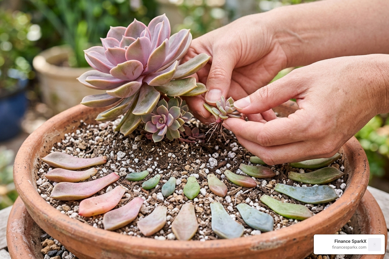 Succulent propagation showing offsets and leaf cuttings - succulents for indirect light Succulent propagation showing offsets and leaf cuttings - succulents for indirect light
