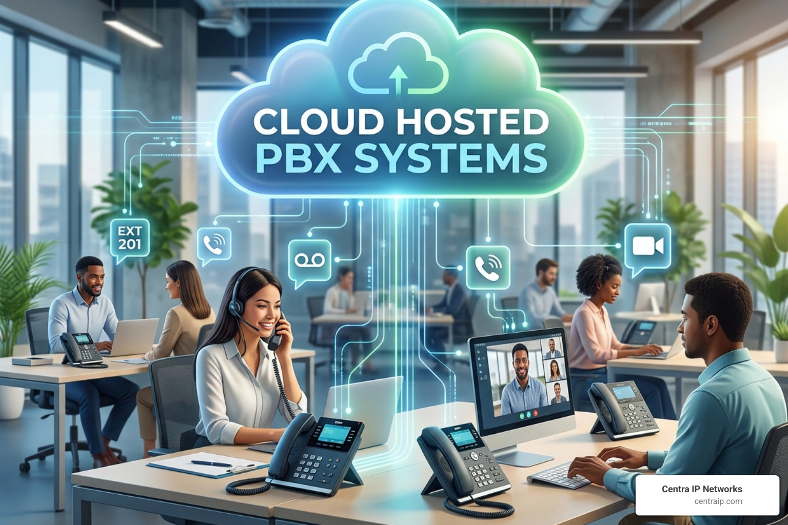 Smartphone app displaying business call routing and AI transcription features - cloud hosted pbx systems Smartphone app displaying business call routing and AI transcription features - cloud hosted pbx systems