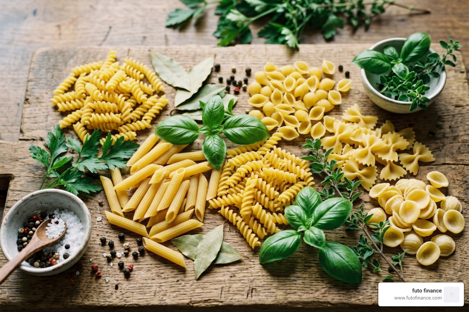 fresh herbs and dry pasta ingredients - cold pasta salad recipes vegan
