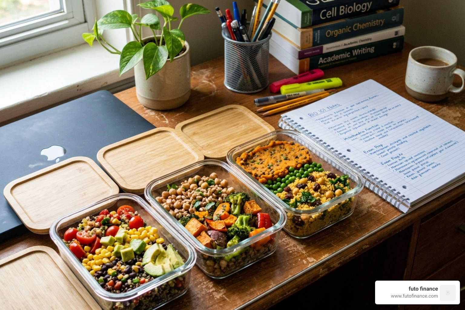 Student meal prep containers filled with colorful plant-based grains and legumes - instant pot whole food plant based recipes