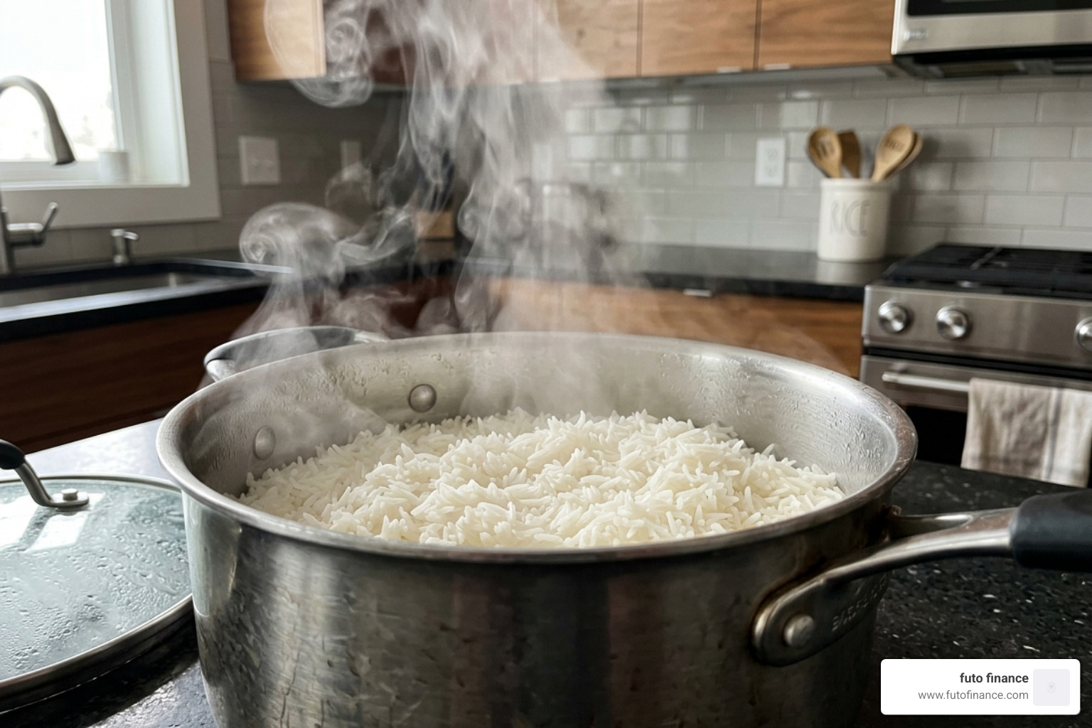 steam rising from a perfectly cooked pot of basmati rice - vegan rice recipes