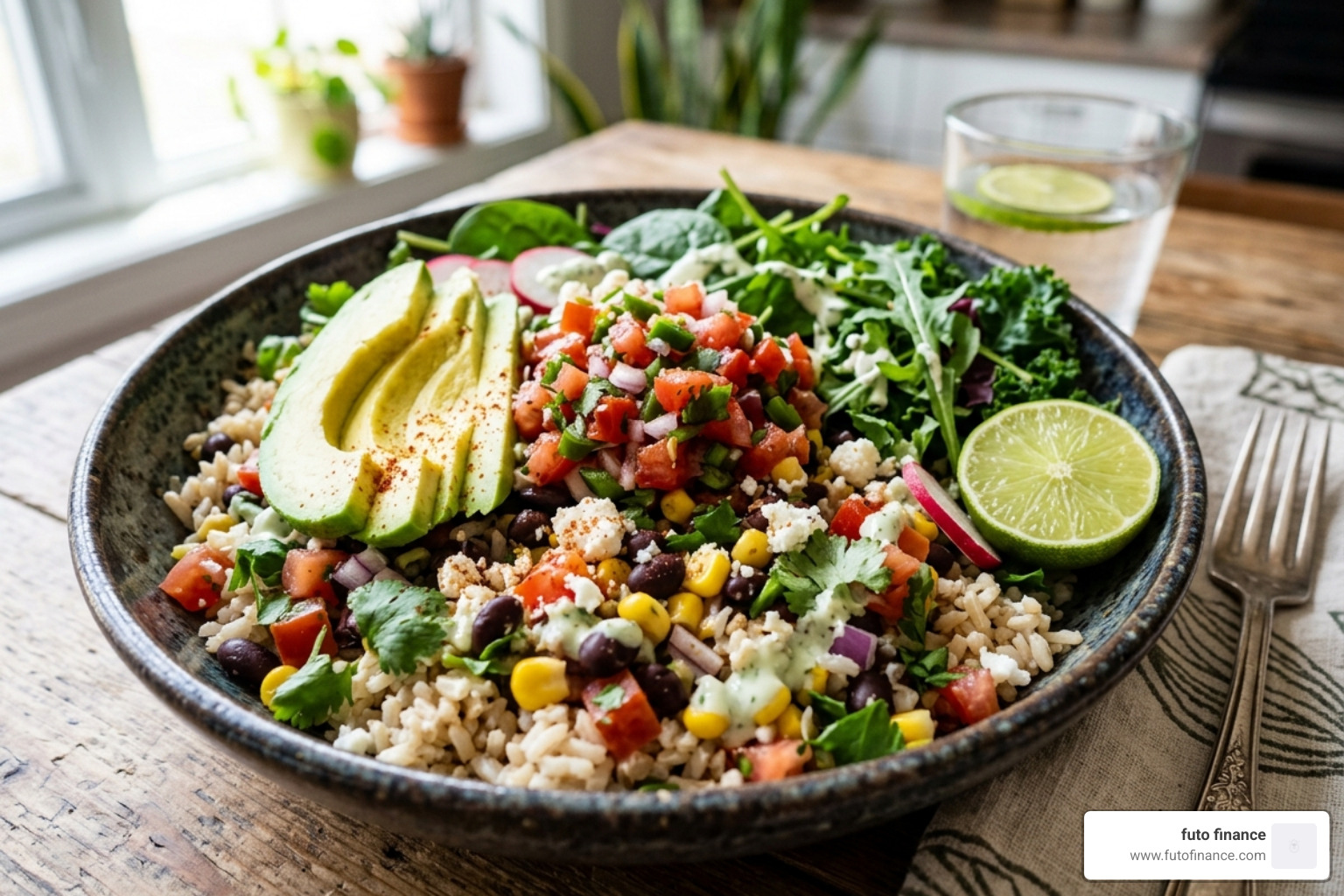 15-minute Mexican brown rice salad with black beans, corn, and salsa - vegan rice lunch ideas