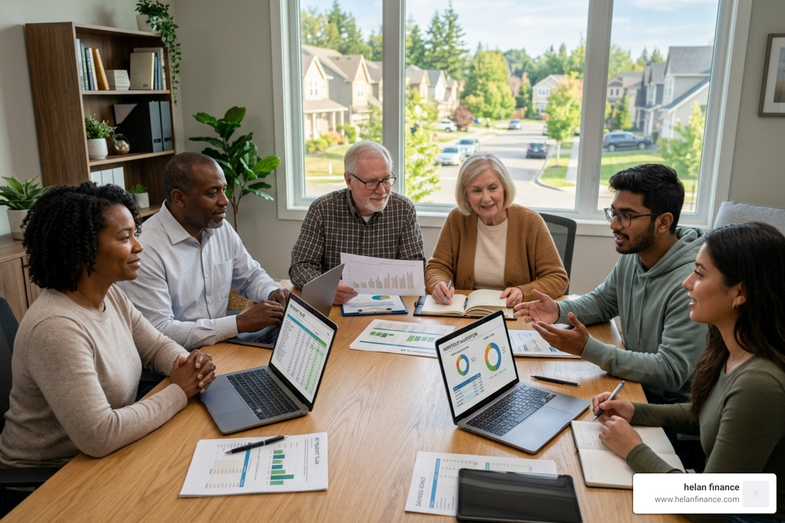 group of people at different life stages planning finances - savings plan