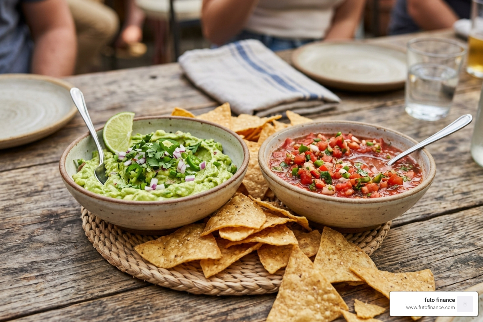 creamy guacamole and salsa - easy vegan appetizer ideas