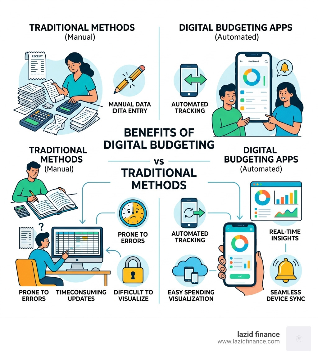 Benefits of digital budgeting apps compared to manual spreadsheets and traditional tracking methods - budget planner apps