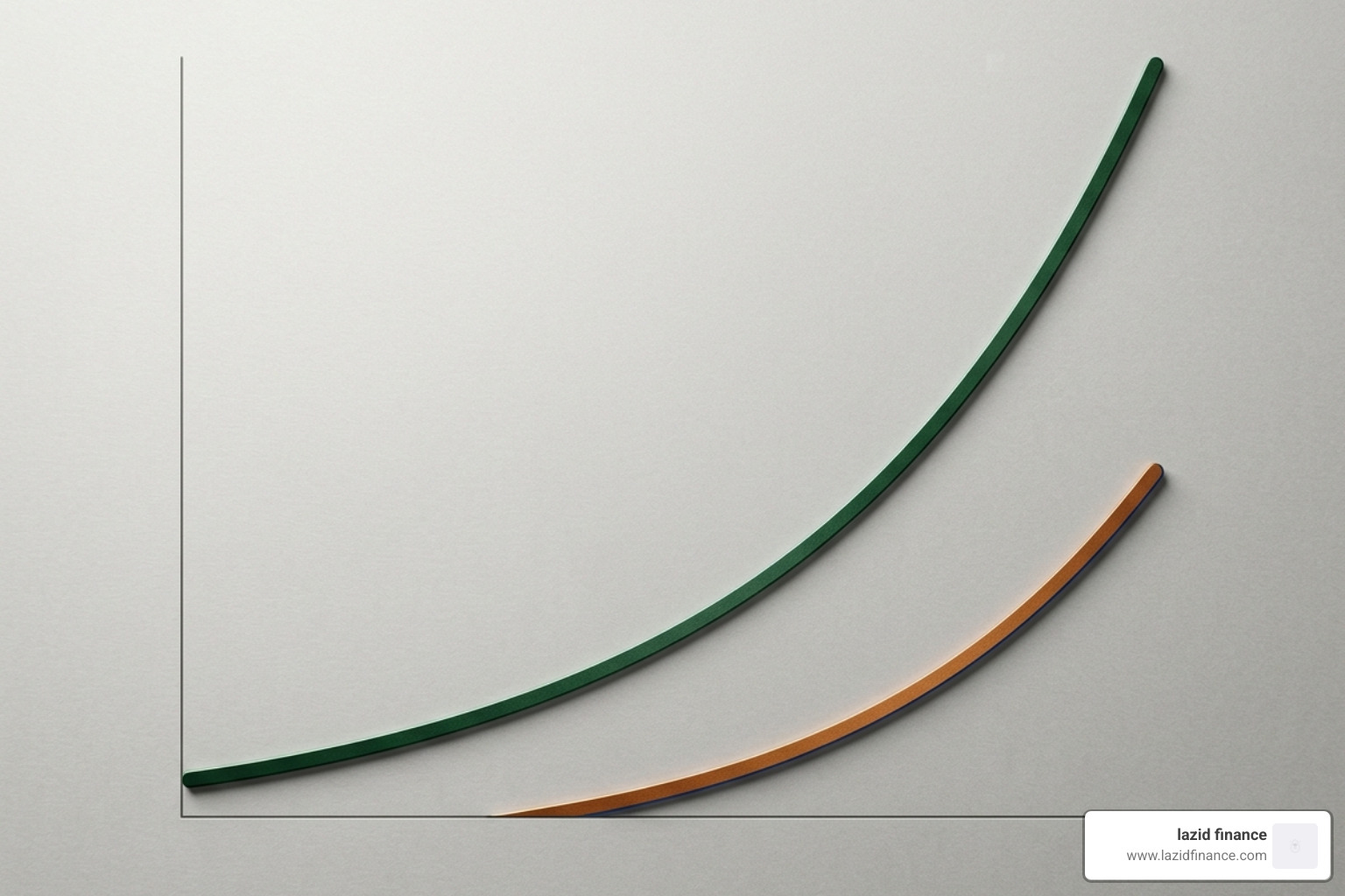 graph showing compound interest growth over 40 years for early vs late starters - list of financial goals for students