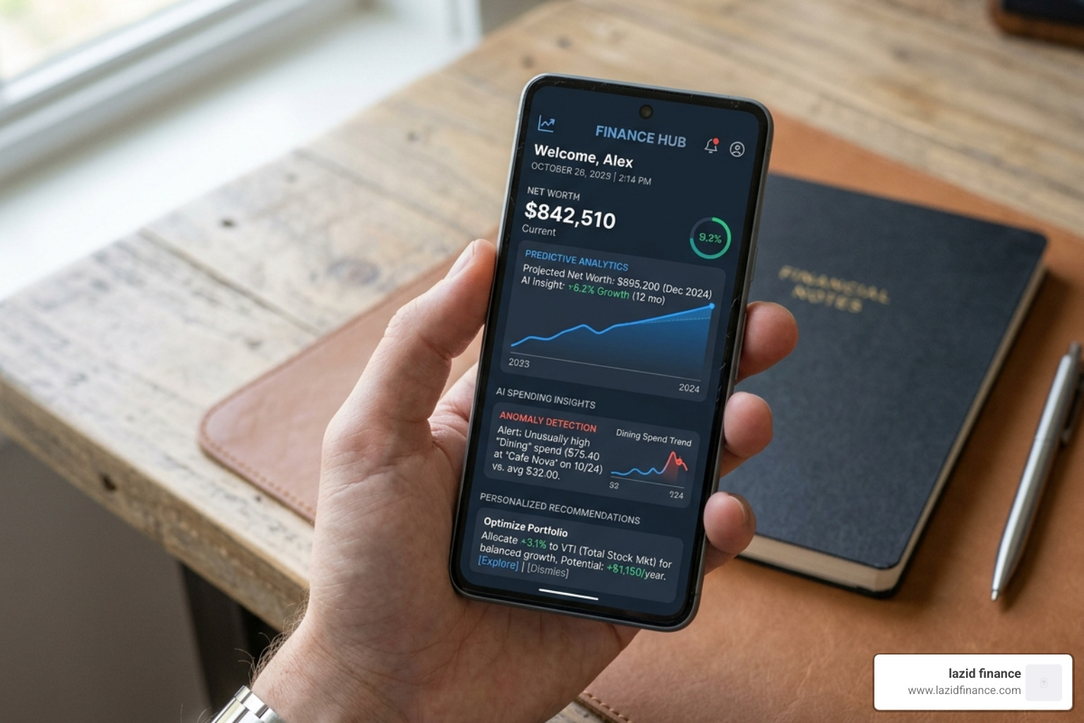 AI-driven financial insights on a smartphone - holistic finance management tool