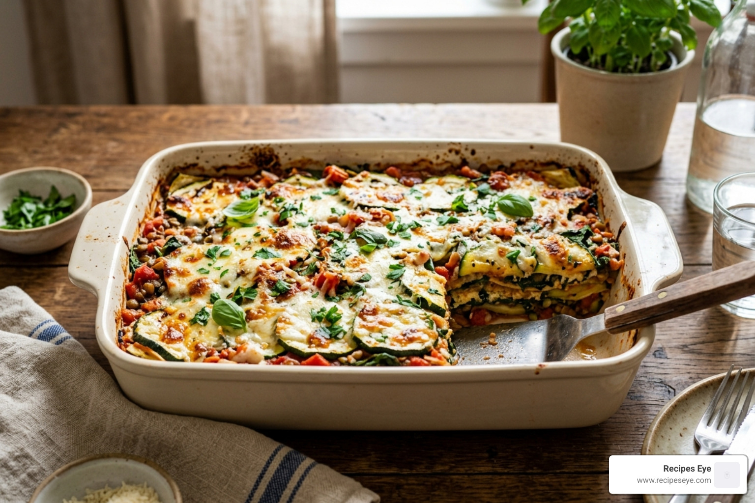 healthy zucchini lasagna - pratos fit deliciosos