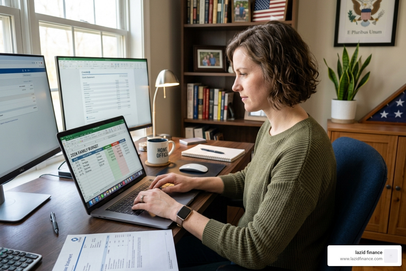 Person filling out a spreadsheet with financial data on a laptop - household budget worksheets