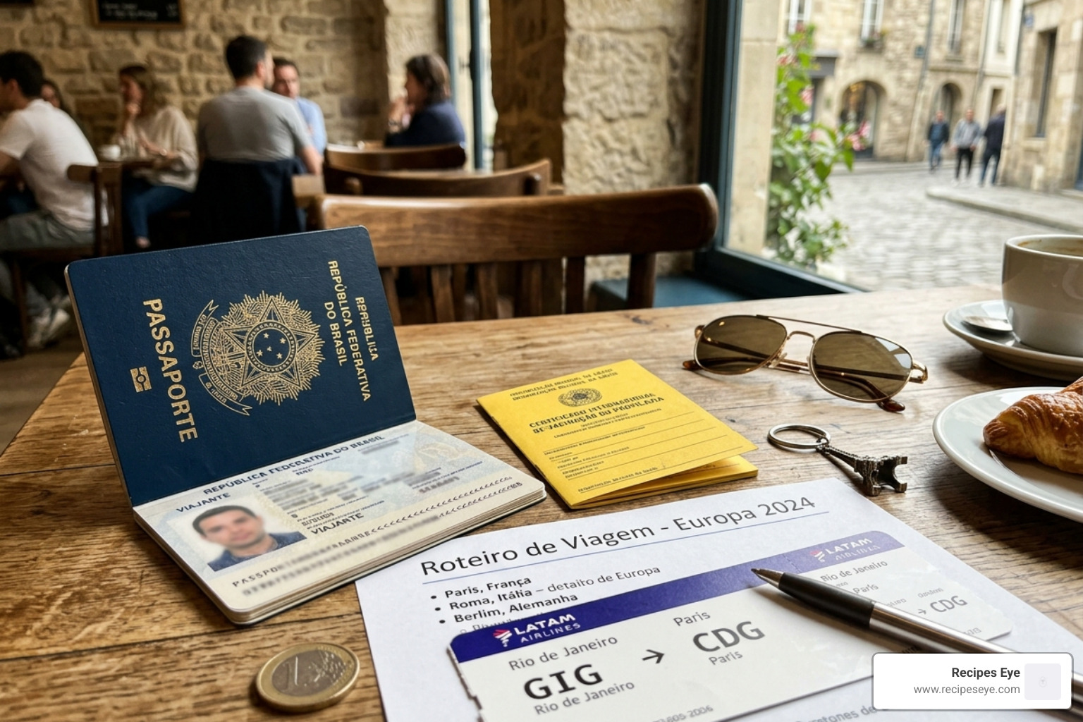 Certificado de seguro viagem com destaque para a cobertura de 30 mil euros - documentos viagem europa