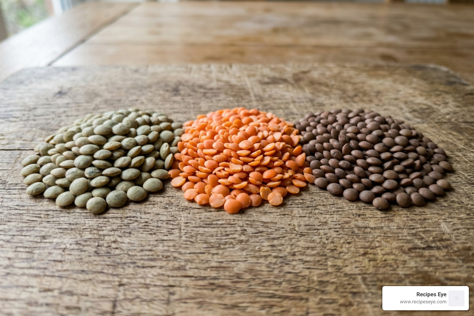 diferentes tipos de lentilhas cruas verdes, vermelhas e marrons - Receitas com lentilhas