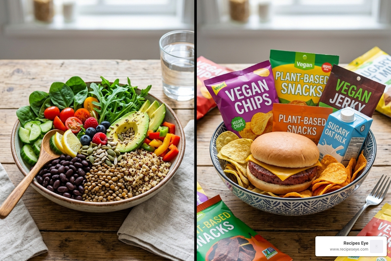 comparison between whole plant foods and ultra-processed vegan snacks - Dietas plant based