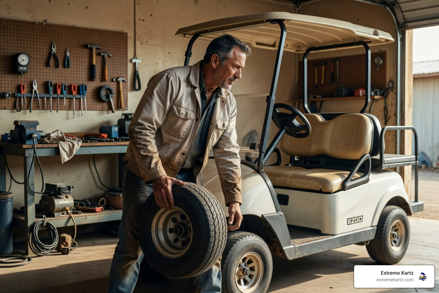 Heavy-duty golf cart brakes installed on an EZGO - EZGO speed upgrade
