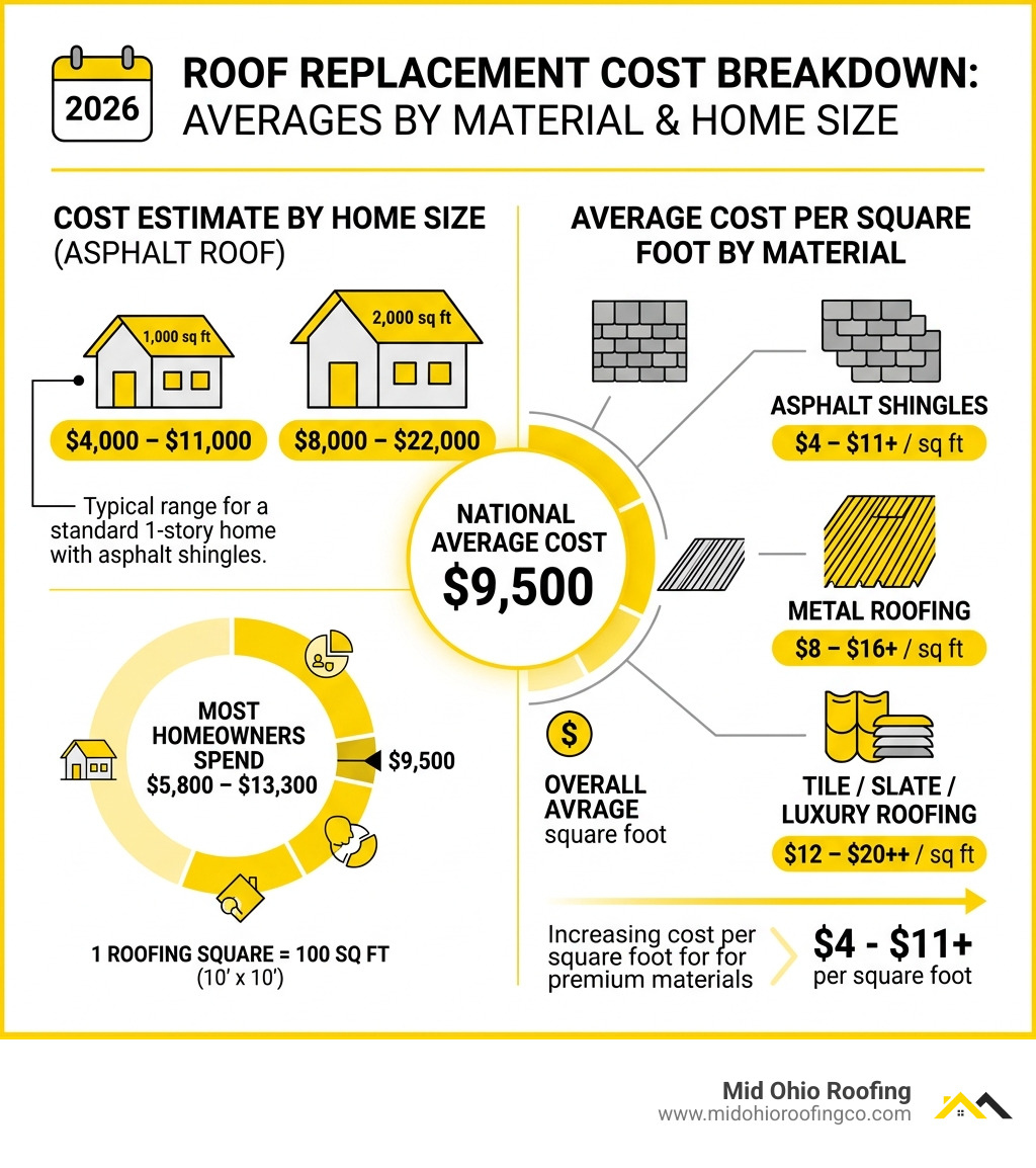 2026 roof replacement cost breakdown infographic showing averages by material and home size - average cost to roof a house 2026 roof replacement cost breakdown infographic showing averages by material and home size - average cost to roof a house