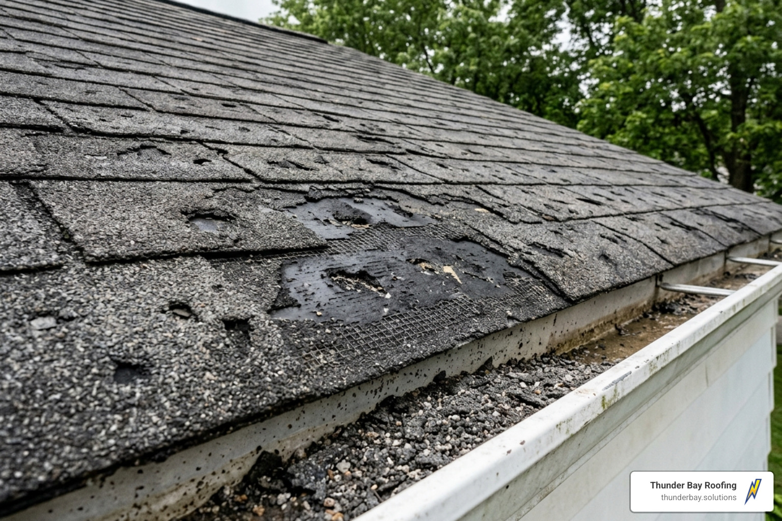hail-damaged asphalt shingles showing granule loss - storm damage roofers hail-damaged asphalt shingles showing granule loss - storm damage roofers