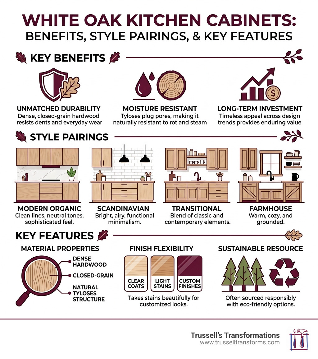 White Oak Kitchen Cabinet Benefits, Style Pairings, And Key Features Infographic - White Oak Kitchen Cabinets Infographic White Oak Kitchen Cabinet Benefits, Style Pairings, And Key Features Infographic - White Oak Kitchen Cabinets Infographic