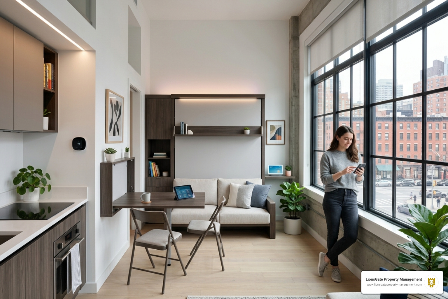 studio apartment featuring smart home technology and space-saving furniture - small apartment rental providence studio apartment featuring smart home technology and space-saving furniture - small apartment rental providence