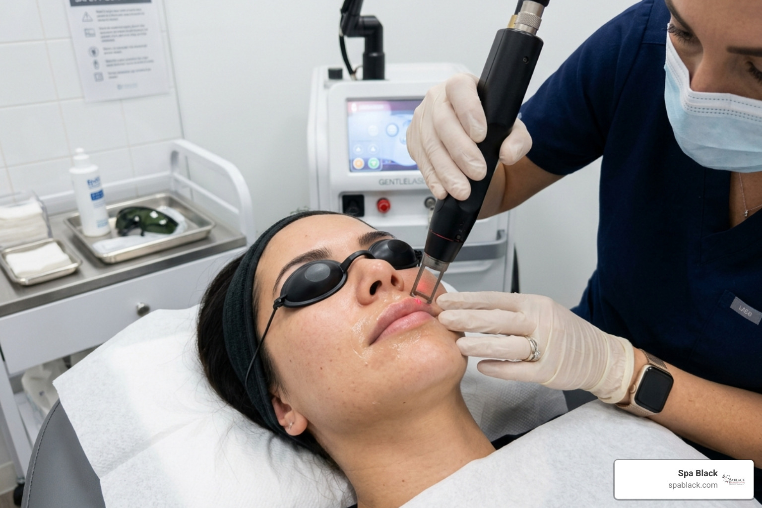 Precision Facial Treatment; Creator: Unsplash; Description: Close up of a laser treatment on the upper lip; License: CC0 Precision Facial Treatment; Creator: Unsplash; Description: Close up of a laser treatment on the upper lip; License: CC0