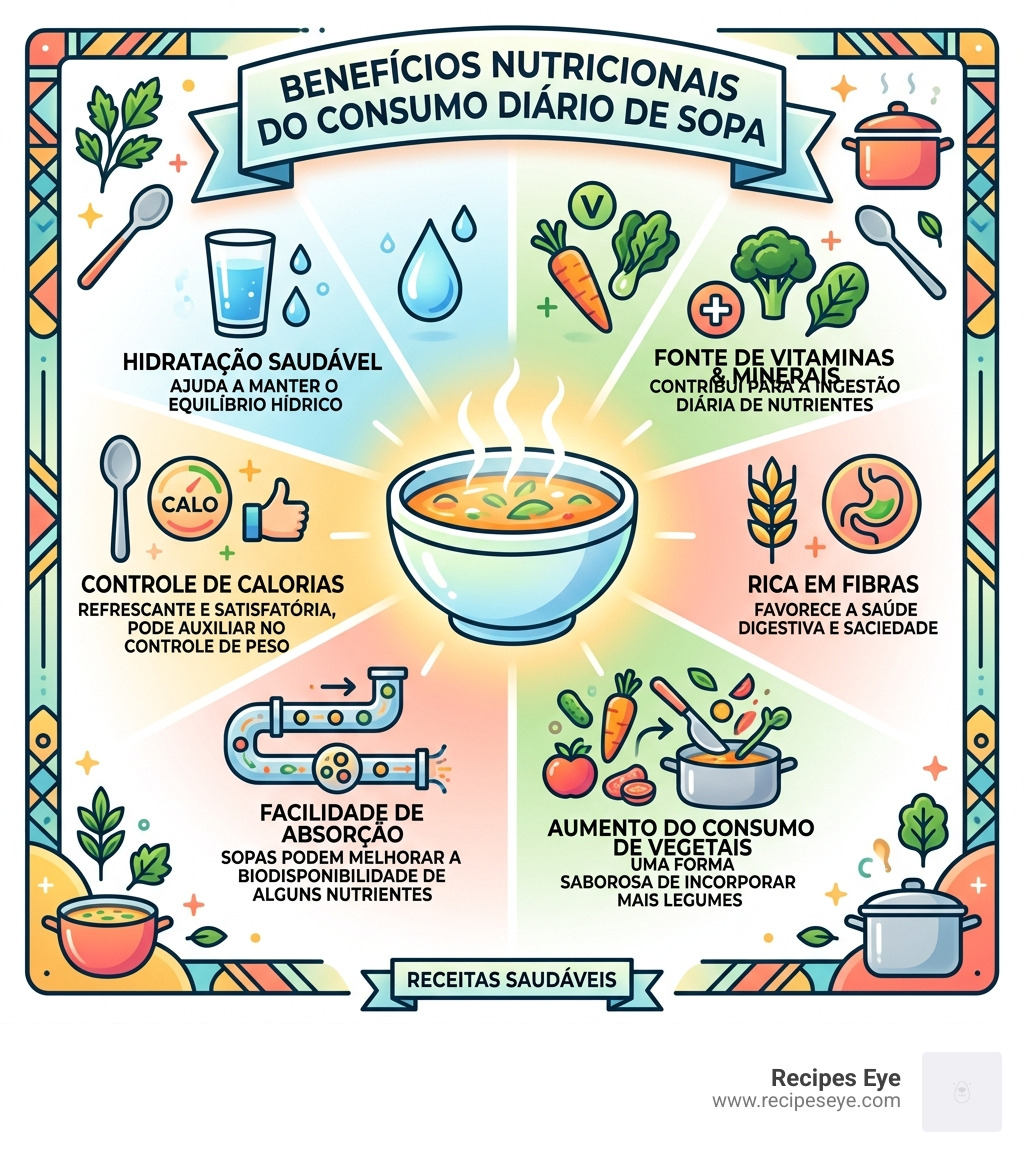 Nutritional benefits of daily soup consumption infographic - receitas de sopa infographic 