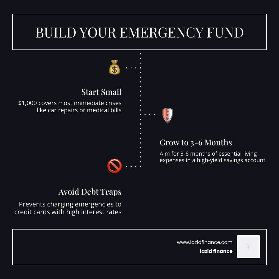 infographic showing the importance of a 3-6 month emergency fund safety net - budgeting advice for young adults infographic