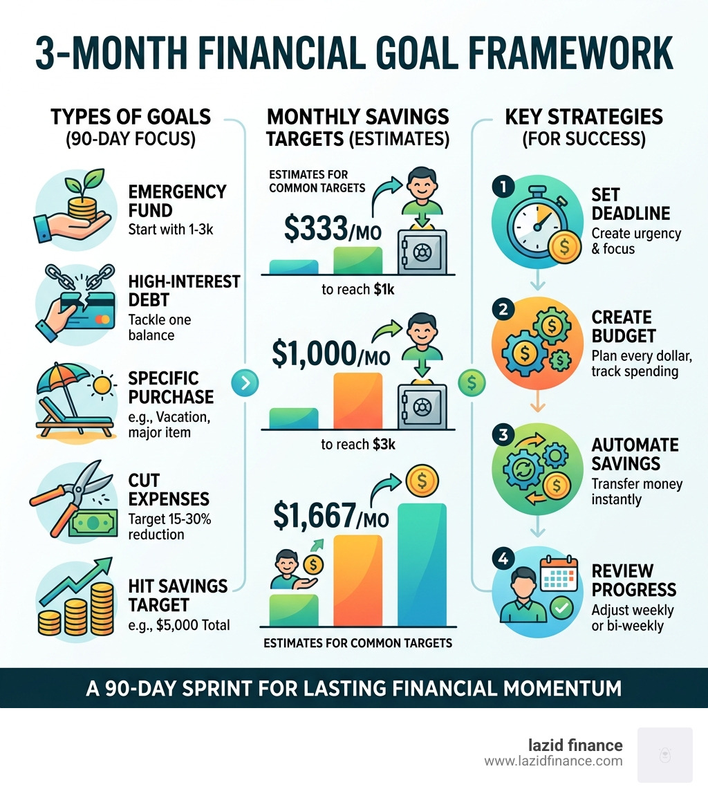 3-month financial goal framework: types of goals, monthly savings targets, and key strategies - 3 month financial goal