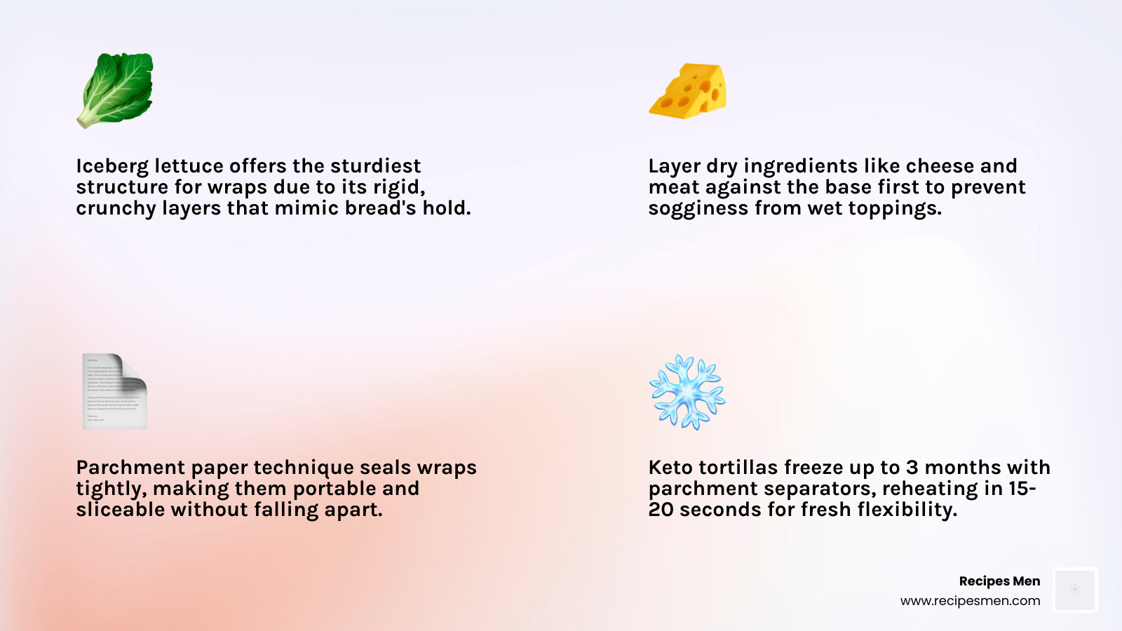 infographic showing protein content of different low carb fillings - low carb wrap recipes infographic