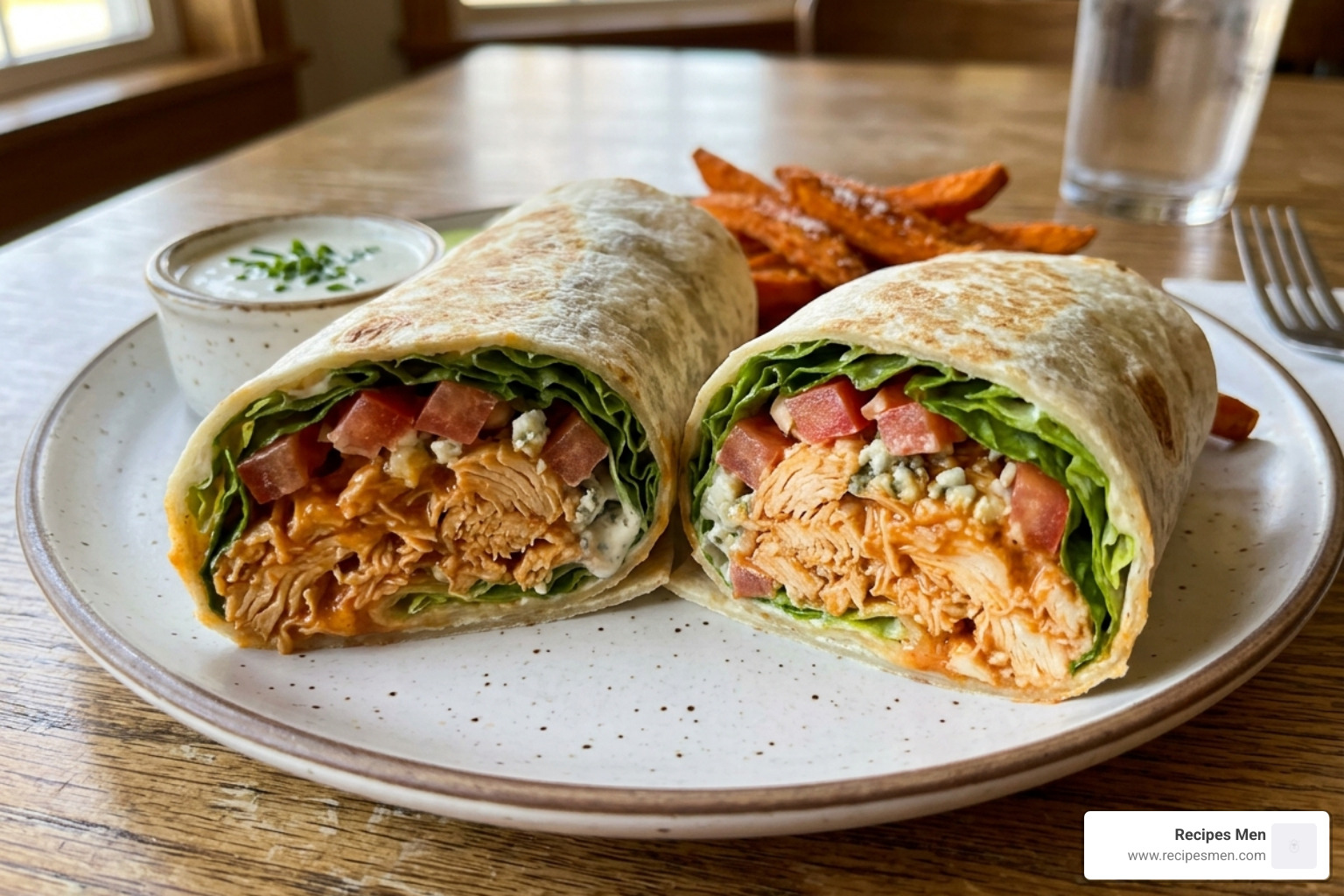 sliced buffalo chicken wrap - low carb wrap recipes