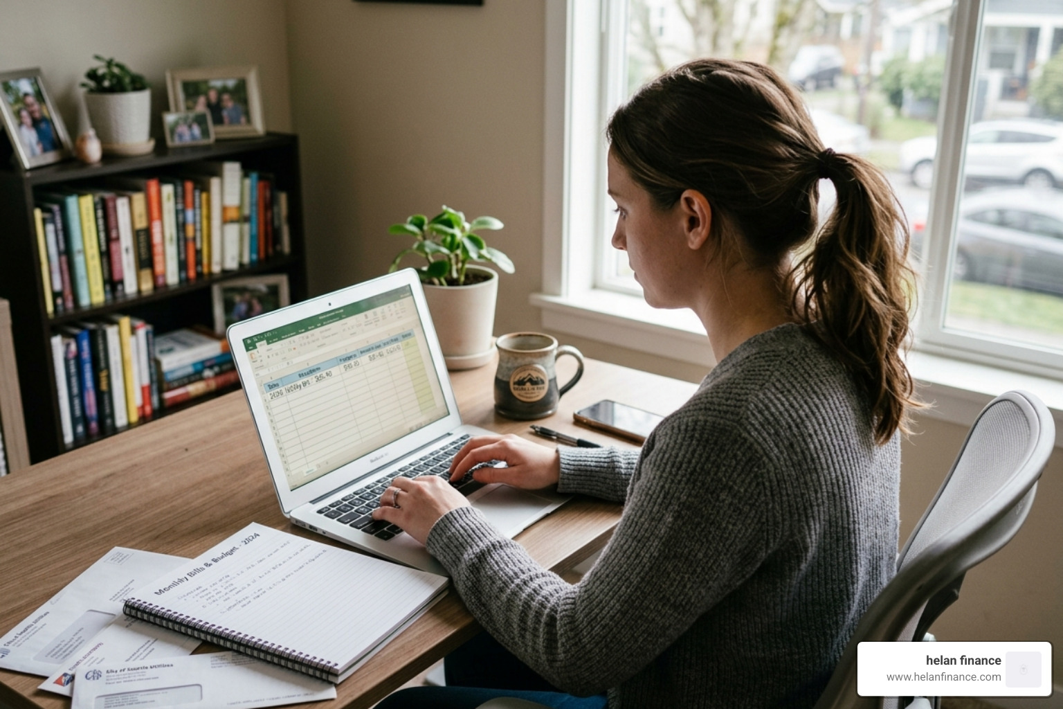 User entering monthly bill data into a clean spreadsheet template - bill tracker spreadsheet
