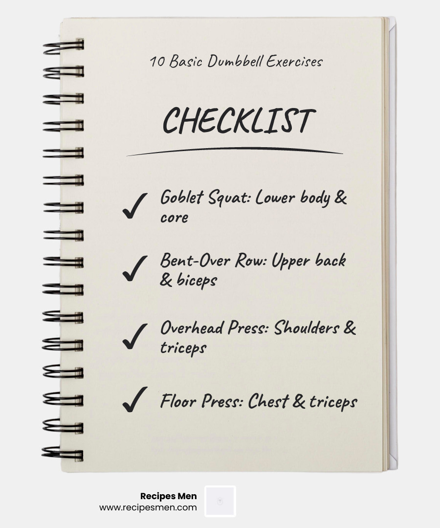 10 basic dumbbell exercises at home with muscle groups and beginner rep ranges - basic dumbbell exercises at home