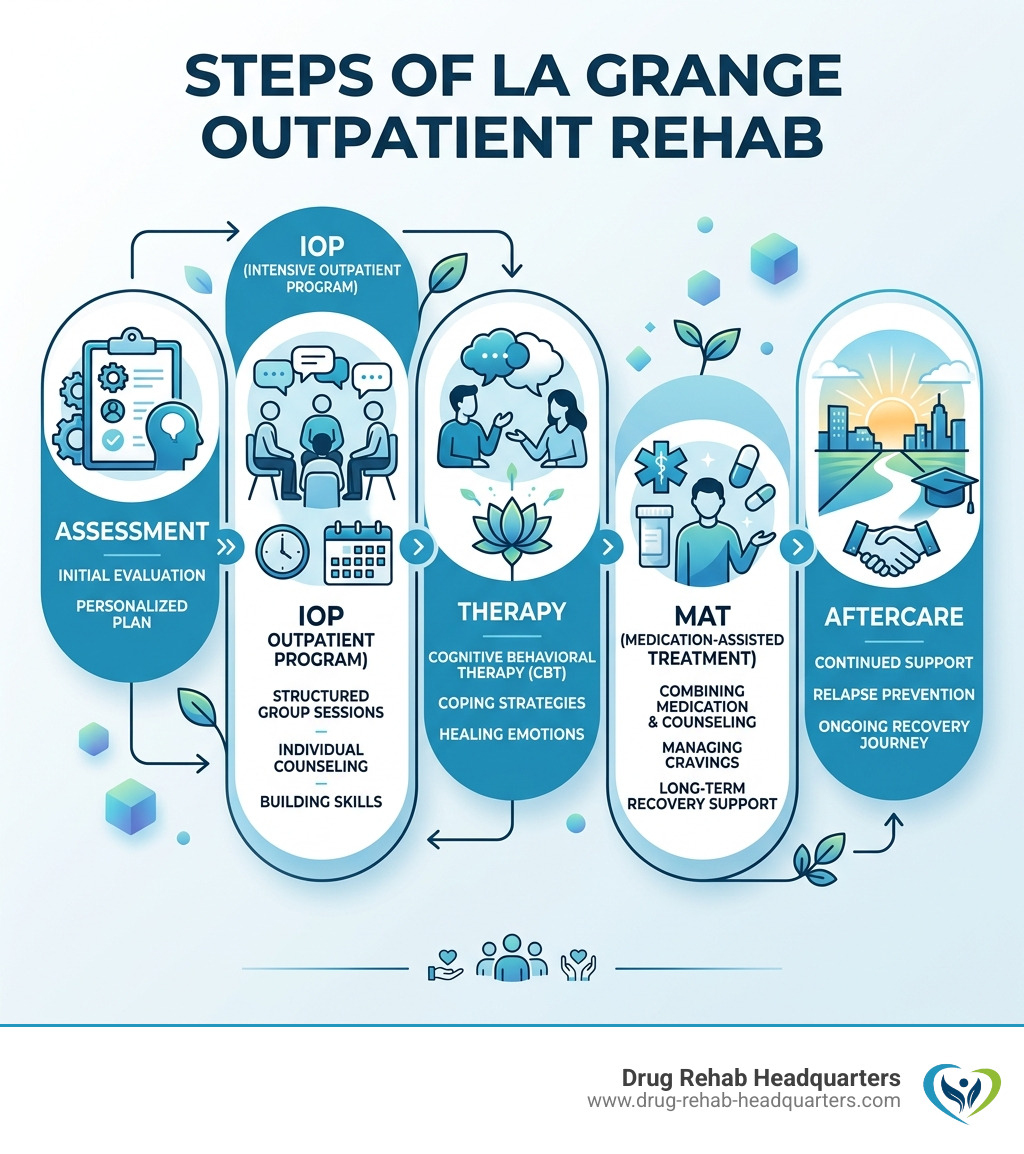 Steps of outpatient rehab in La Grange IL including assessment IOP therapy MAT and aftercare - la grange outpatient rehab